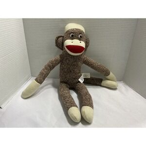 Kohls Cares Sock Monkey Plush Stuffed Animal Brown Cream Red JHD1-1367 12 Inch